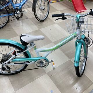 子供用自転車　ｸﾞﾘｰﾝ×ﾎﾜｲﾄ