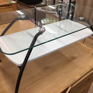 天板ガラステーブル(ホワイト)です。【トレファク東大阪店】