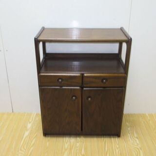 jtp-0491　電話台　ダークブラウン　ファックス台　木製　電...