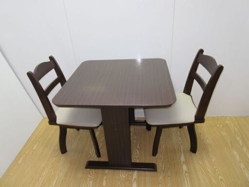 jp-0495　食卓　3点セット　ダークブラウン　ダイニングセット　テーブル　テーブル＆チェア　食卓　ダイニングテーブル　ダイニングチェア　食卓セット　椅子　イス　2脚　二人　2人