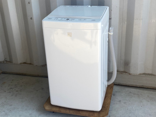 美品！◇AQUA 洗濯機◇ガラストップ◇5.0kg 2019年製◇AQR-GS5E6◇ホワイト◇JW-0113