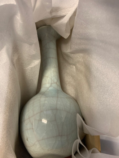 青磁貫入　花瓶（新品未使用）