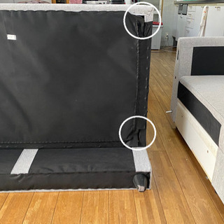 ニトリの布張りカウチソファーベッド(ノアーク/GY)の画像