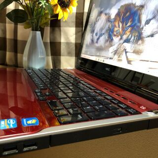 彡NEC Aランク・Webｶﾒﾗ内蔵★ﾊﾞｯﾃﾘｰ新品・i7第三/新品SSD240GB/クリスタルレッドWin10 64bit/Office2019付/15.6ｲﾝﾁ/メモリ８GＢ/無線/DVD・ＣＤ再生ソフト付　No.2107003の画像