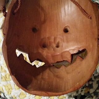 神楽面　木製　木彫りの画像