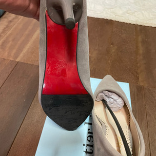 新品　ハイヒール　パンプス　グレー　25cm の画像
