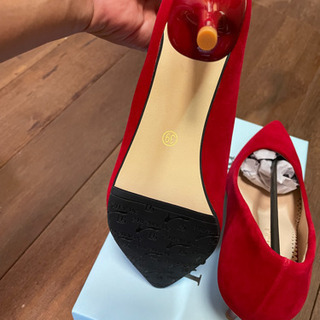 新品　ハイヒール　パンプス　赤色　25cm  の画像