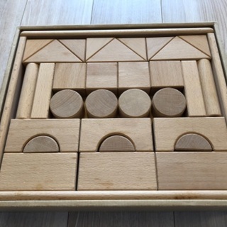 【中古品/美品】無塗装積み木　30pieces