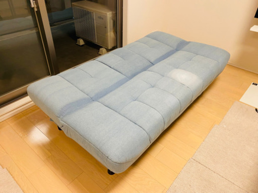 ニトリ 布張りソファベッド(ピナ4 BL)  1年4ヶ月使用 保証あり