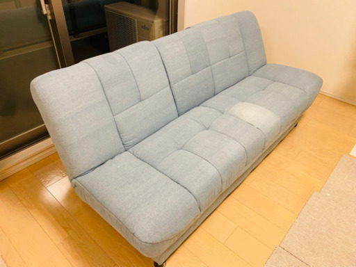 ニトリ 布張りソファベッド(ピナ4 BL)  1年4ヶ月使用 保証あり