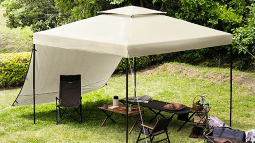 【新品同等】ワンタッチタープテント 2.5m サイドシート付