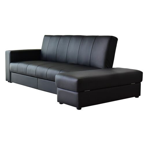 Aソファベッド【ロマーニ／ブラック色】ソファ 3人掛け ソファベッド リクライニングソファ 訳あり 美品 ※定価37,990円