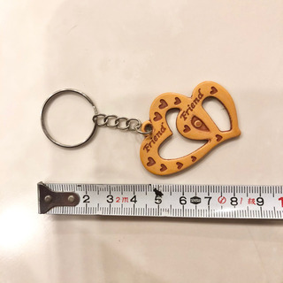 【ネット決済・配送】キーホルダー　キーチェーン　チャーム　フレンド　フレンズ　友達　親友　ハート　ハート型　木製　かわいい Keyholder Keychain Friend best friends heart woodenの画像