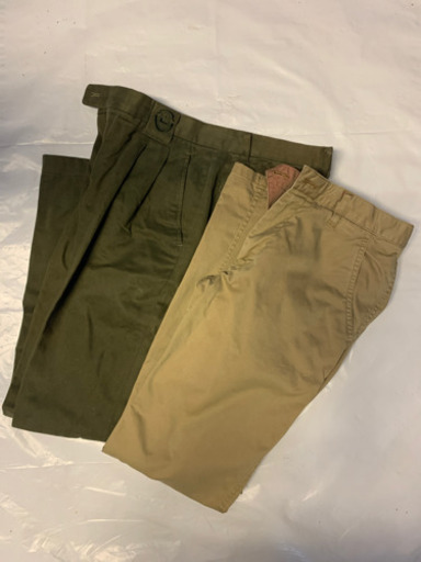 LANCELのメンズズボン×1本＋GLOBAL WORKのチノパンツ×1本