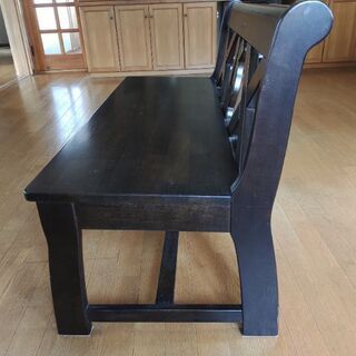 カリモク RUSTICベンチ　天然木の画像