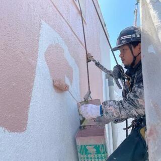 塗装　防水　コーキング　職人　無足場　ロープアクセス　ブランコ　職人　求人の画像