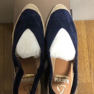 【新品】カンナ　サンダル　ジュート ウェッジソール 羊革 の画像