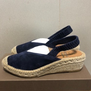 【新品】カンナ　サンダル　ジュート ウェッジソール 羊革 の画像