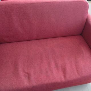 Francfrancソファ　赤　2人掛けの画像