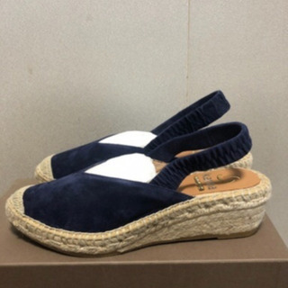【新品】カンナ　サンダル　24㎝　ジュート ウェッジソール 羊革の画像