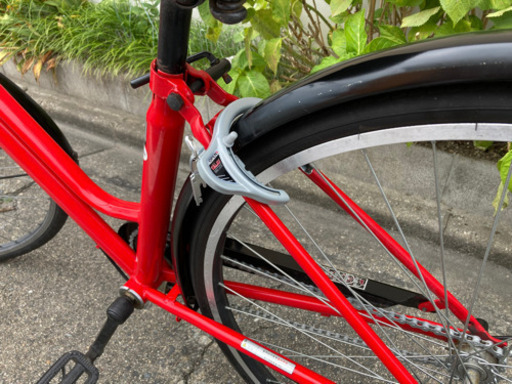 27インチ自転車　レッド