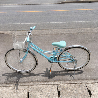 自転車✨女の子向け✨24インチ　水色✨鍵ありタイプ✨中古品✨防犯...