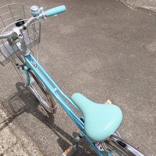 自転車✨女の子向け✨24インチ　水色✨鍵ありタイプ✨中古品✨防犯登録できます♪の画像
