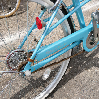 自転車✨女の子向け✨24インチ　水色✨鍵ありタイプ✨中古品✨防犯登録できます♪の画像
