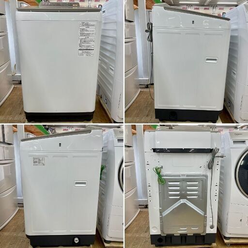 美品【 Panasonic 】パナソニック 洗濯9.0kg 全自動洗濯機 すっきりフロント クリーンで高級感のあるフラットフェイス NA-FA90H3