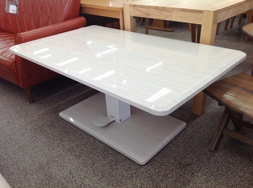 シギヤマ家具 ホワイト 木目 高さ56～70.5cm 昇降式テーブル【9650104】