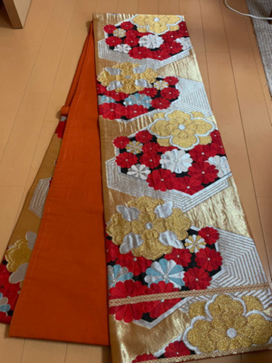 7MNA934 大人気 高級袋帯 六通 花柄 キラキラ