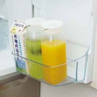 iwaki(イワキ) 耐熱ガラス ピッチャー 冷水筒 ホワイト 1L 茶こしなし 角型サーバー 麦茶 お茶 ポット KT296K-Wの画像