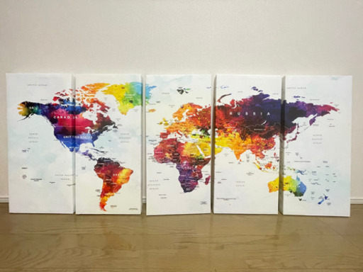 アメリカで購入　壁掛け　絵　世界地図