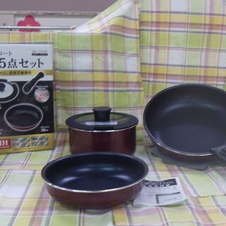 ＩＨ対応ダイヤモンドコート5点セット(お鍋・フライパン）　千恵美さんお勧め商品 - 松戸市