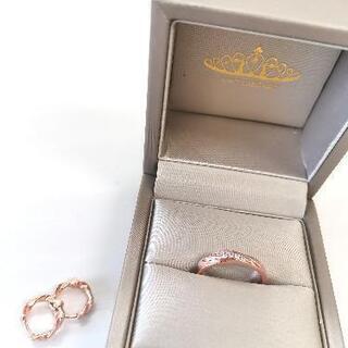 325 ♫未使用に近い 指元耳元キラリ ピンクゴールド　リング　...