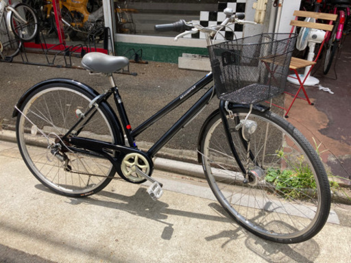 LEDオートライト　27インチ自転車【6段変速】　ブラック