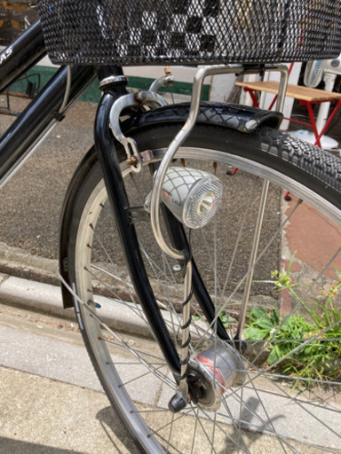 LEDオートライト　27インチ自転車【6段変速】　ブラック