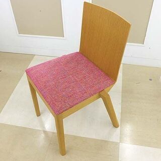 札幌市/清田区 CANDE HOUSE/カンディハウス 一人掛け木製チェア ピンク系 学習用/子供部屋 旭川家具 ※モデルハウス展示品