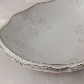 友山作 盛り鉢 桜 白 皿の画像