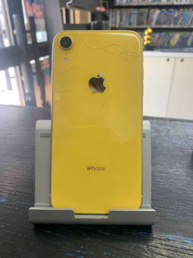 【SIMフリー】背面割れ iPhoneXR 128GB イエロー バッテリー88%