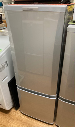 三菱 2ドア冷蔵庫 168L シルバー 中古