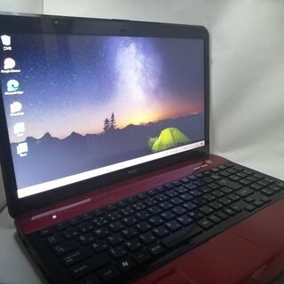 NEC 150F赤サクサクノートPC WIN10SSD Office　電池新品