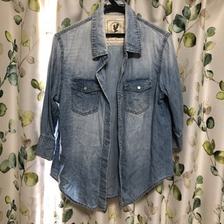 デニムシャツ 7分丈 メンズM