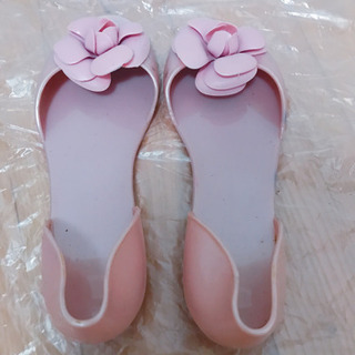 ラフサンダル　花付き　ローズピンク