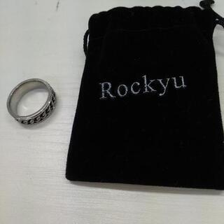 368★未使用Rockyu 人気 ブランド 指輪 メンズ ステンレス シルバー 喜平チェーン リング 25号 アレルギー対応 シンプル ファッションの画像