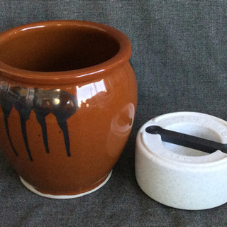 中古　半胴かめ　2号　漬物石　1.5kg  陶器かめ　幅20　　...