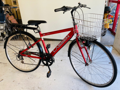 27インチ【6段変速】自転車　レッド