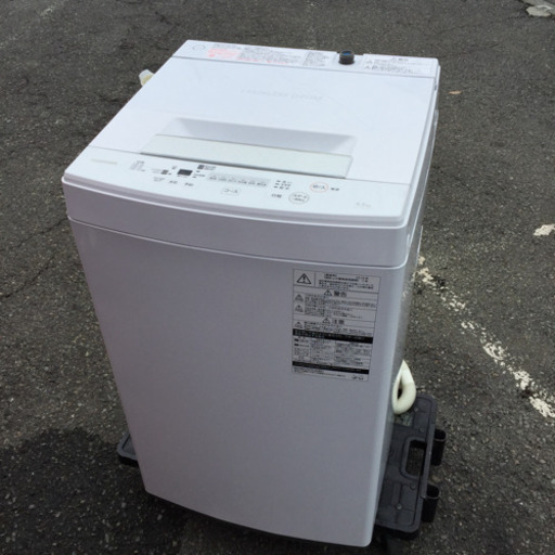 ★状態良好★ 東芝 全自動洗濯機 3つのシャワーでしっかり洗う パワフル洗浄 AW-45M5 4.5kg 2018年製 動作品 クリーニング済