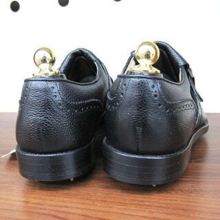 レトロ ゴルフシューズ renoma/レノマ スポーツクラブ レザー ブラック グッドイヤーウェルト製法 25.5cm EE クラシック 札幌市手稲区の画像