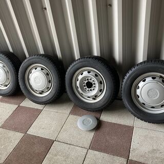 スタッドレスタイヤ+鉄ホイール155/70/R12　4本